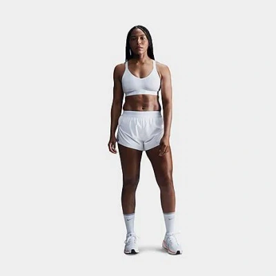Nike Women's Dri-fit Indy Medium Support Sports Bra In White/stone