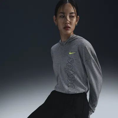 Nike Women's Dri-fit Long-sleeve Softball Hoodie In Grey