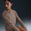 Nike Women's Dri-fit One Crew-neck French Terry Sweatshirt In Brown