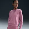 Nike Women's Dri-fit One Crew-neck French Terry Sweatshirt In Pink