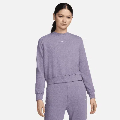 Nike Women's Dri-fit One Crew-neck French Terry Sweatshirt In Purple