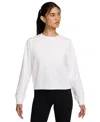 Nike Women's Dri-fit One Crew-neck French Terry Sweatshirt In White