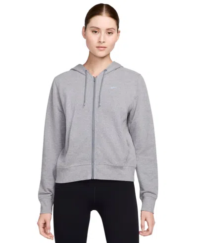 Nike Women's Dri-fit One French Terry Full-zip Hoodie In Carbon Heather 