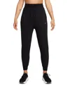 Nike Women's Dri-fit One High-waisted 7/8 French Terry Jogger Pants In Black,black