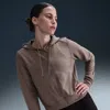 Nike Women's Dri-fit One Full-zip French Terry Hoodie In Brown