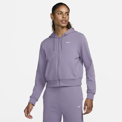 Nike Women's Dri-fit One Full-zip French Terry Hoodie In Purple