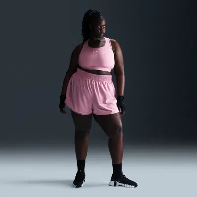 Nike Women's Dri-fit One High-waisted 3" 2-in-1 Shorts (plus Size) In Pink