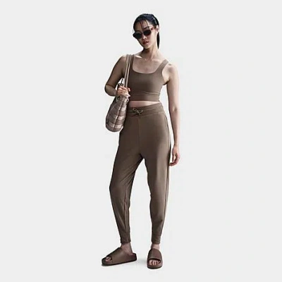 Nike Women's Dri-fit One High-waisted 7/8 French Terry Jogger Pants In Brown