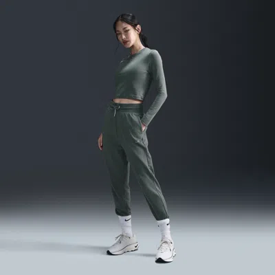 Nike Women's Dri-fit One High-waisted 7/8 French Terry Jogger Pants In Green