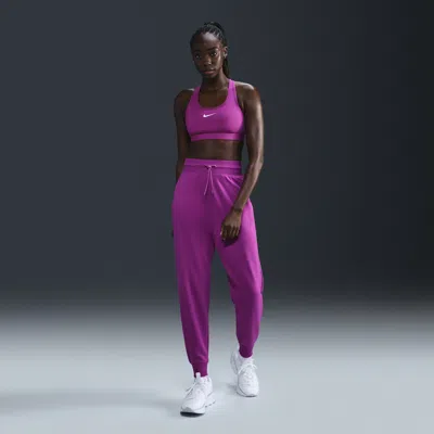 Nike Women's Dri-fit One High-waisted 7/8 French Terry Jogger Pants In Purple