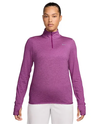 Nike Women's Dri-fit Swift Element Uv 1/2-zip Running Top In Hfchsi,ref