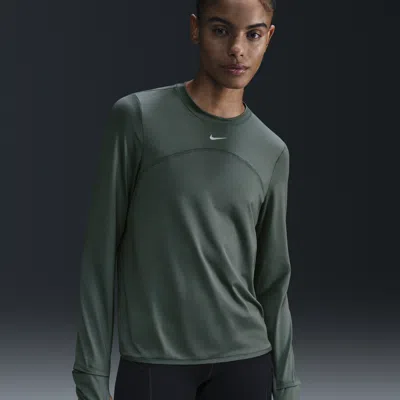 Nike Women's Dri-fit Swift Element Uv Crew-neck Running Top In Green
