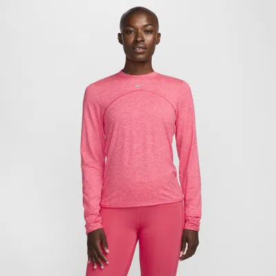 Nike Women's Dri-fit Swift Element Uv Crew-neck Running Top In Pink