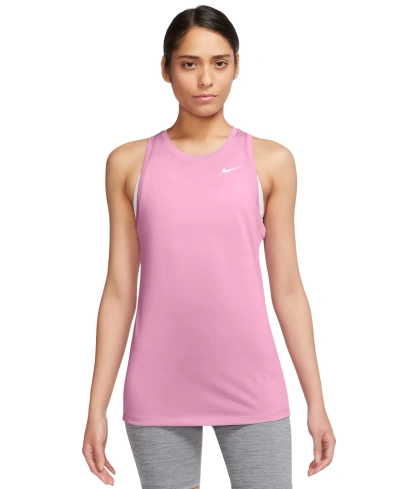 Nike Women's Dri-fit Training Tank Top In Pink Rise,white