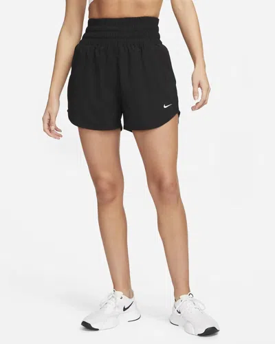 Nike Women's Dri-fit One Ultra High-waisted 3" Brief-lined Shorts (plus Size) In Black