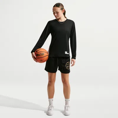 Nike Women's Dri-fit Mesh Graphic Basketball Shorts In Black