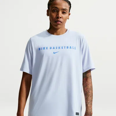 Nike Women's Dri-fit Short-sleeve Warm-up Basketball Top In Blue