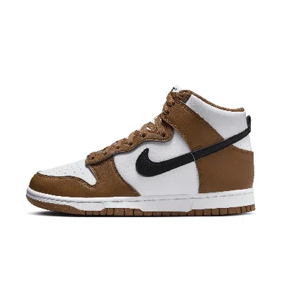 Nike Women's Dunk High Next Nature Shoes In Tan/black/white
