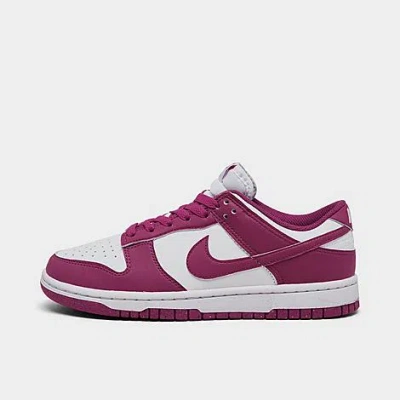 Nike Women's Dunk Low Next Nature Casual Shoes In White/hot Fuchsia