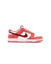 Nike Womens White Team Red Dragon Re Dunk Low Panelled Leather Low-top Trainers