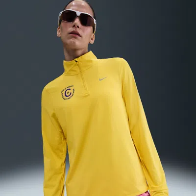 Nike Women's Element Dri-fit 1/4-zip Running Top In Yellow