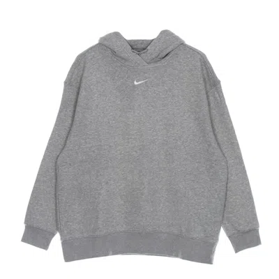 Nike Women's Essential Collection Fleece Hoodie Dk Gray Heather/base Grey/white