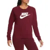 Nike Nsw Essential Crew Fleece Dark Red Bv4112-638 Women's In Pink