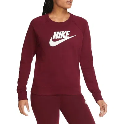 Nike Nsw Essential Crew Fleece Dark Red Bv4112-638 Women's