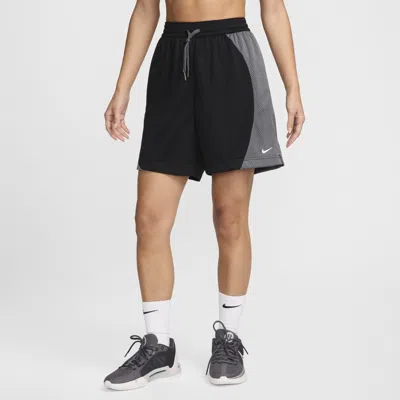 Nike Women's Essential Dri-fit Mesh Basketball Shorts In Black/iron Grey/white