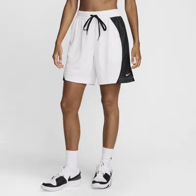 Nike Women's Essential Dri-fit Mesh Basketball Shorts In White/black/white