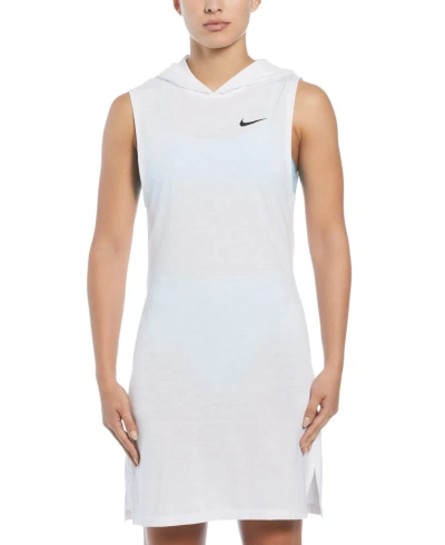 Nike Women's Essential Hooded Cover-up Dress In White