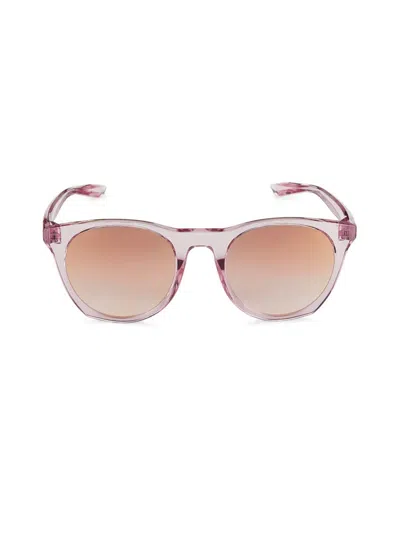 Nike Women's Essential Horizon 51mm Round Sunglasses In Pink
