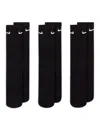 Nike Women's Everyday Cushioned Training Crew Socks (3 Pairs) In Black