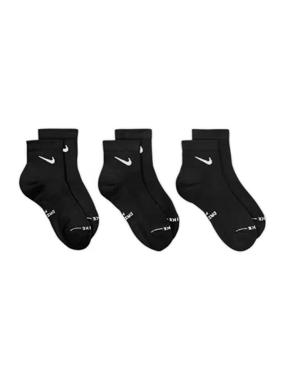Nike Women's Everyday Elevated Ankle Socks (3 Pairs) In Black