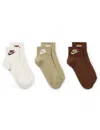 Nike Women's Everyday Essential Ankle Socks (3 Pairs) In Brown