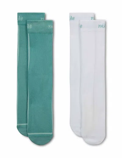 Nike Women's Everyday Plus Lightweight Crew Socks (2-pair) In White