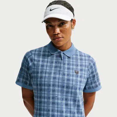Nike Women's Fairway Fresh Dri-fit Tartan Golf Polo In Blue