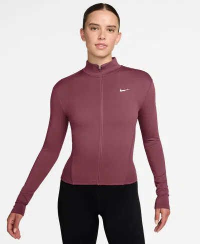 Nike Women's Fitted Full-zip Jacket In Pink Smoke,white