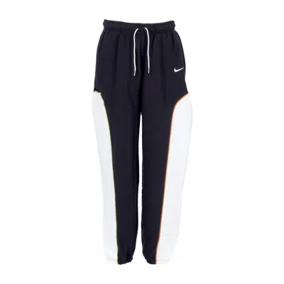 Nike Women's Fleece Tracksuit Pants Sportswear Oversized Fleece Joggers Black/white/white In Blue