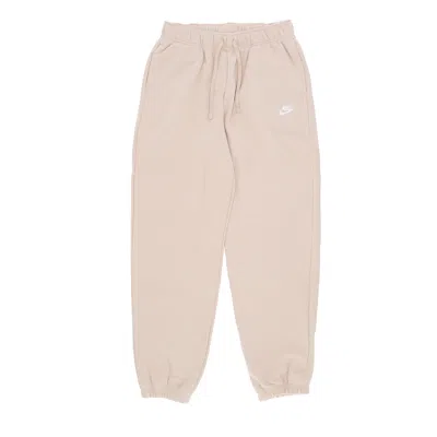 Nike Women's Fleece Tracksuit Pants W Sportswear Club Fleece Mid-rise Oversized Pant Sanddrift/white In Pink