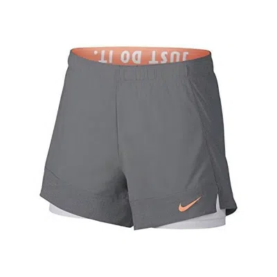 Nike Women's Flex 2-in-1 Training Shorts In Gray/white In Multi