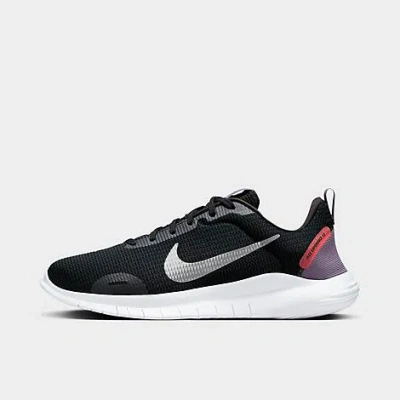 Nike Women's Flex Experience Run 12 Running Shoes (extra Wide Width 2e) In Black/metallic Silver/daybreak/bright Crimson
