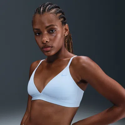 Nike Women's Form Light-support Non-padded Triangle Sports Bra In Blue