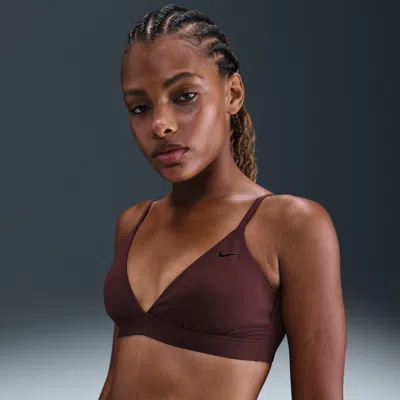 Nike Women's Form Light-support Non-padded Triangle Sports Bra In Burgundy