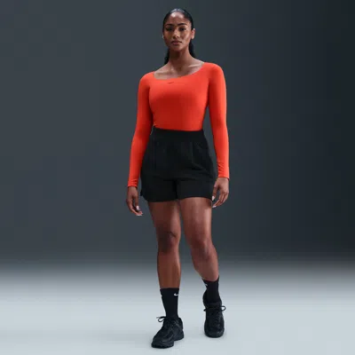 Nike Women's Form Long-sleeve Bodysuit In Red