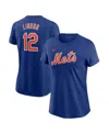 Nike Women's Francisco Lindor Royal New York Mets Fuse Name Number T-shirt In Royal