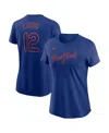 Nike Women's Francisco Lindor Royal New York Mets Fuse Name Number T-shirt In Royal