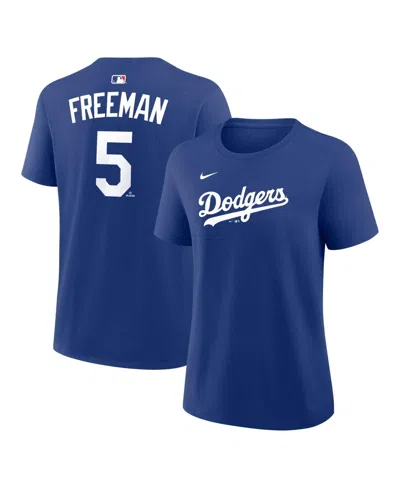 Nike Women's Freddie Freeman Royal Los Angeles Dodgers Name And Number T-shirt In Blue