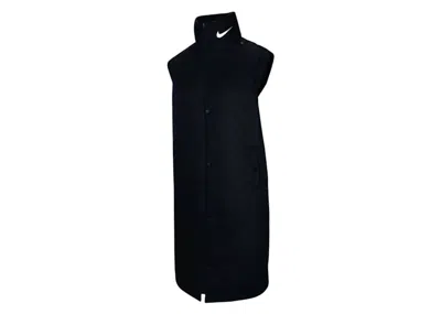 Pre-owned Nike Women's Funnel Neck Longline Vest In Black