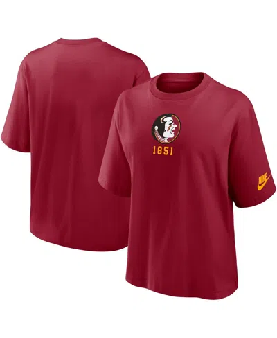 Nike Women's Garnet Florida State Seminoles Boxy Legacy Established T-shirt